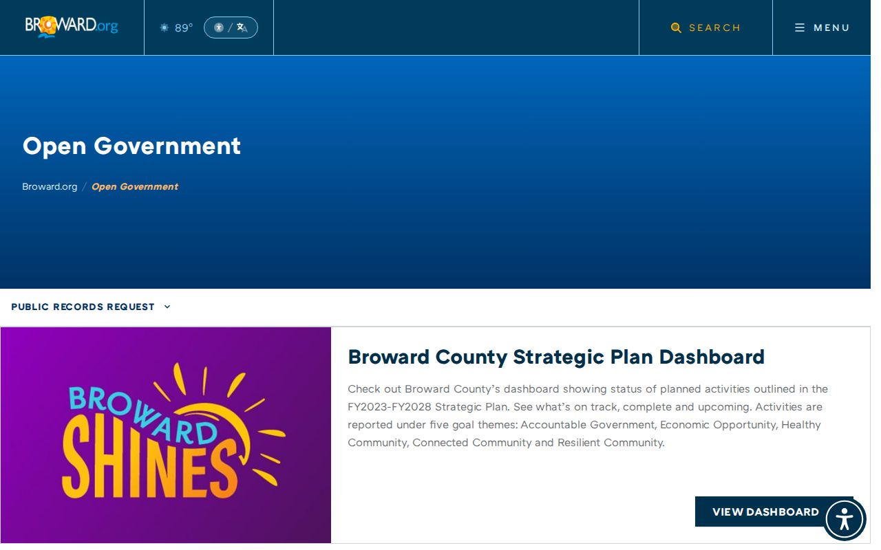 Broward County residents directory public records request portal