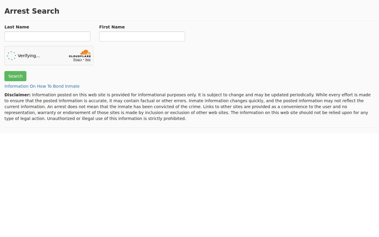 Broward Sheriff official arrest search page for local booking records
