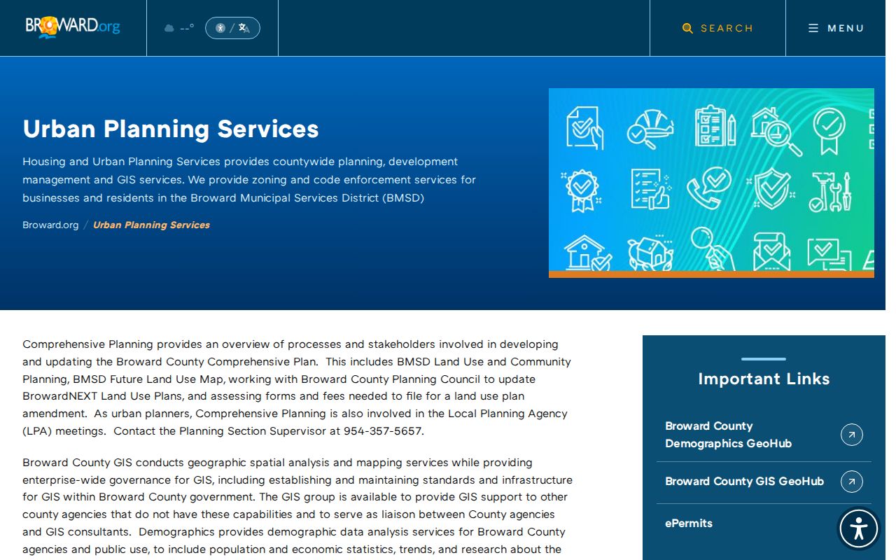 Broward County GIS and maps page for street and municipal boundary research